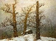 Caspar David Friedrich Hunengrab im Schnee oil on canvas